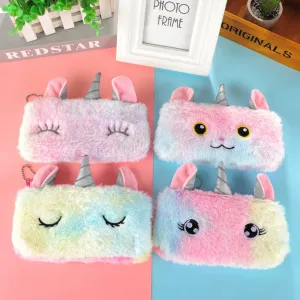 2PCS Kid Girl Unicorn Plush Pencil Bags Wholesale Accessories