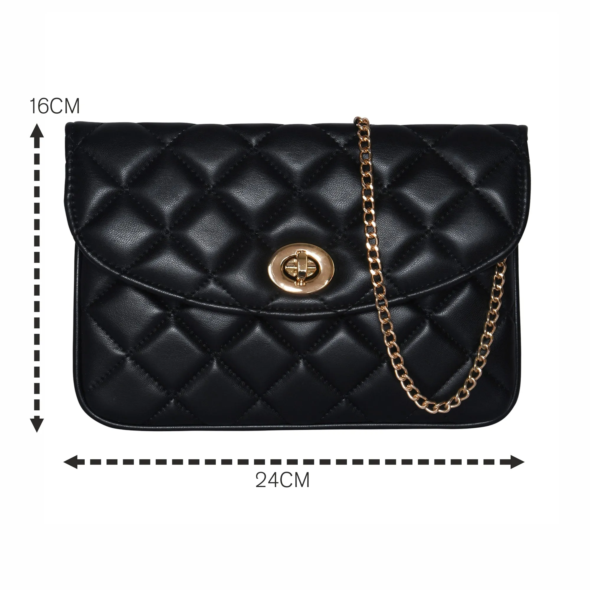 Accessorize London Women's Black Quilted Clutch