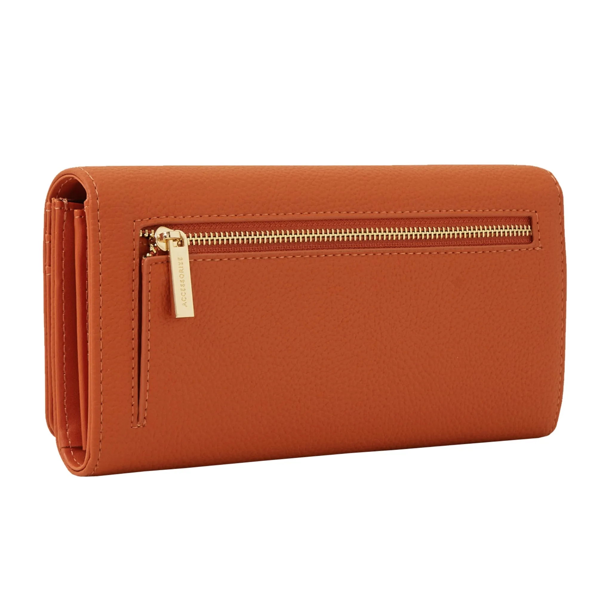 Accessorize London Women's Orange Multi Compartment Large Wallet