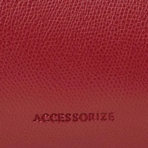 Accessorize London Women's Red Faux Leather Tote Bag