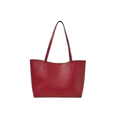 Accessorize London Women's Red Faux Leather Tote Bag