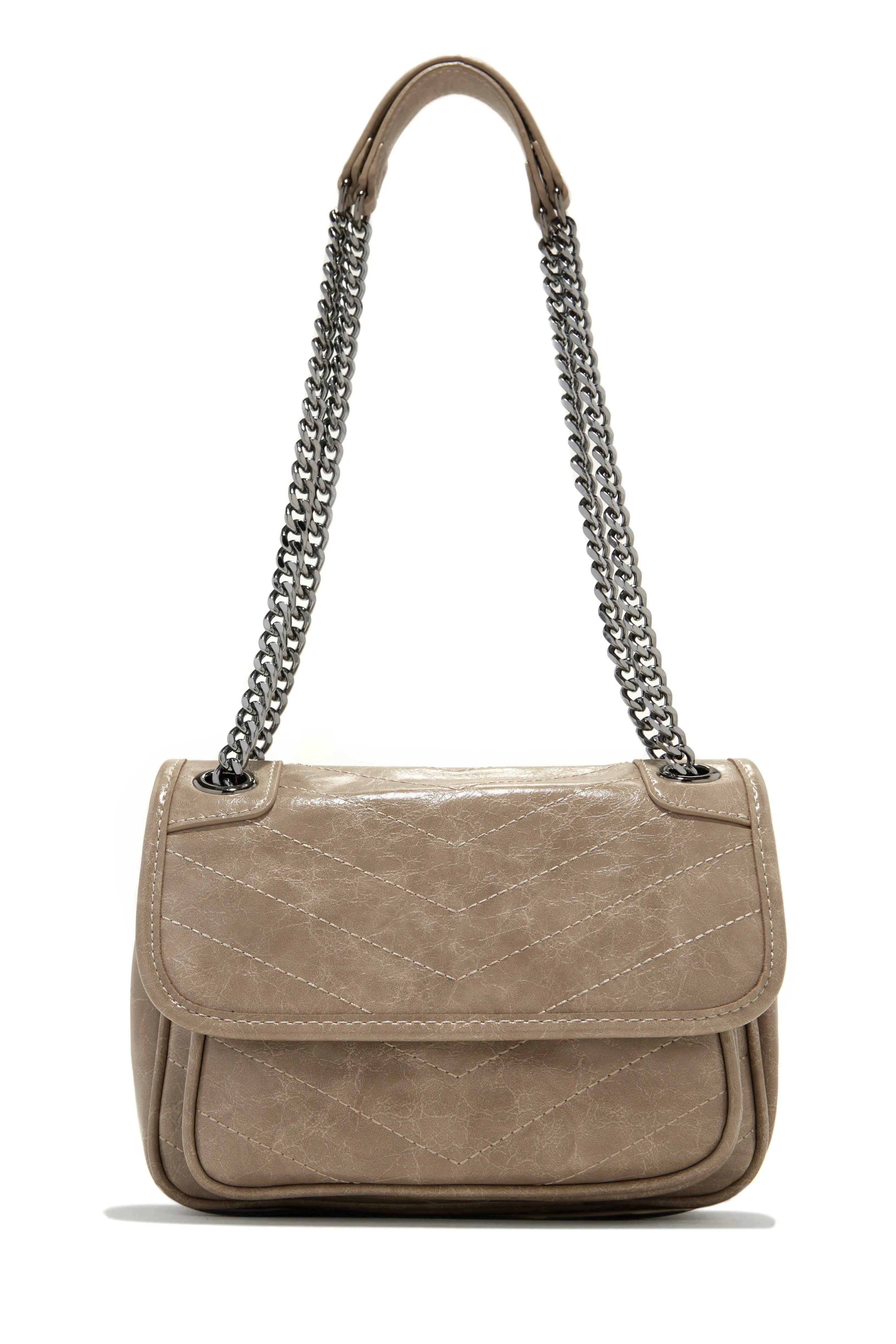 Alicia Quilted Flap Crossbody Bag - Ivory