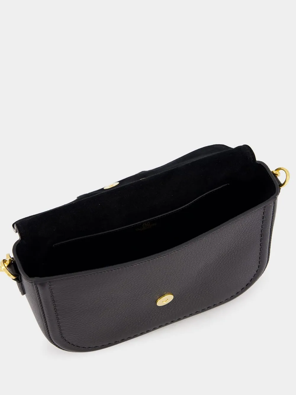 Alltime Grainy Calfskin Black Shoulder Bag