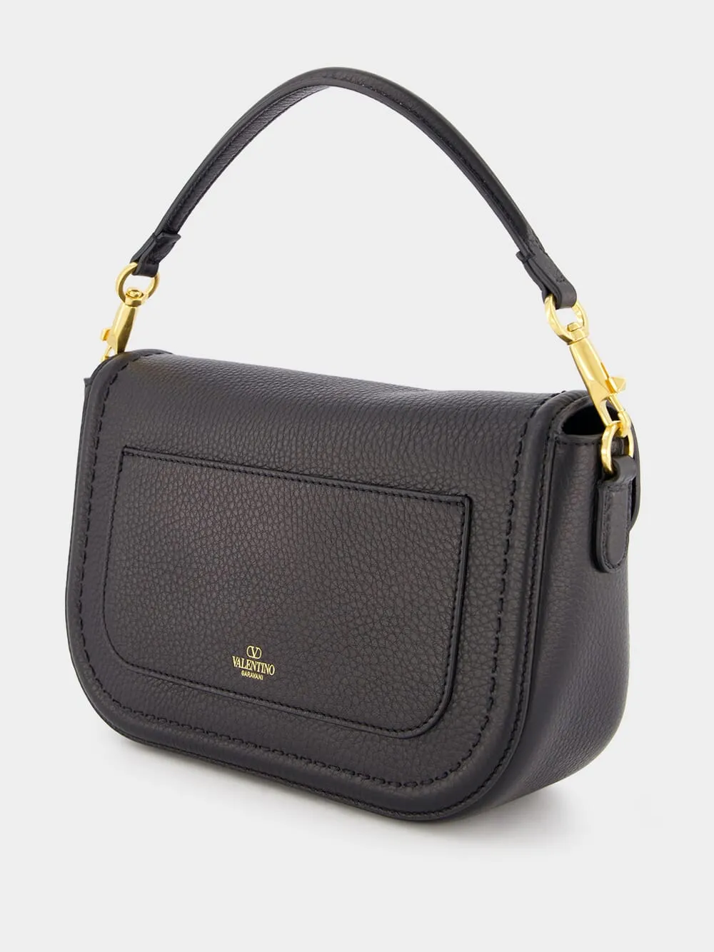 Alltime Grainy Calfskin Black Shoulder Bag