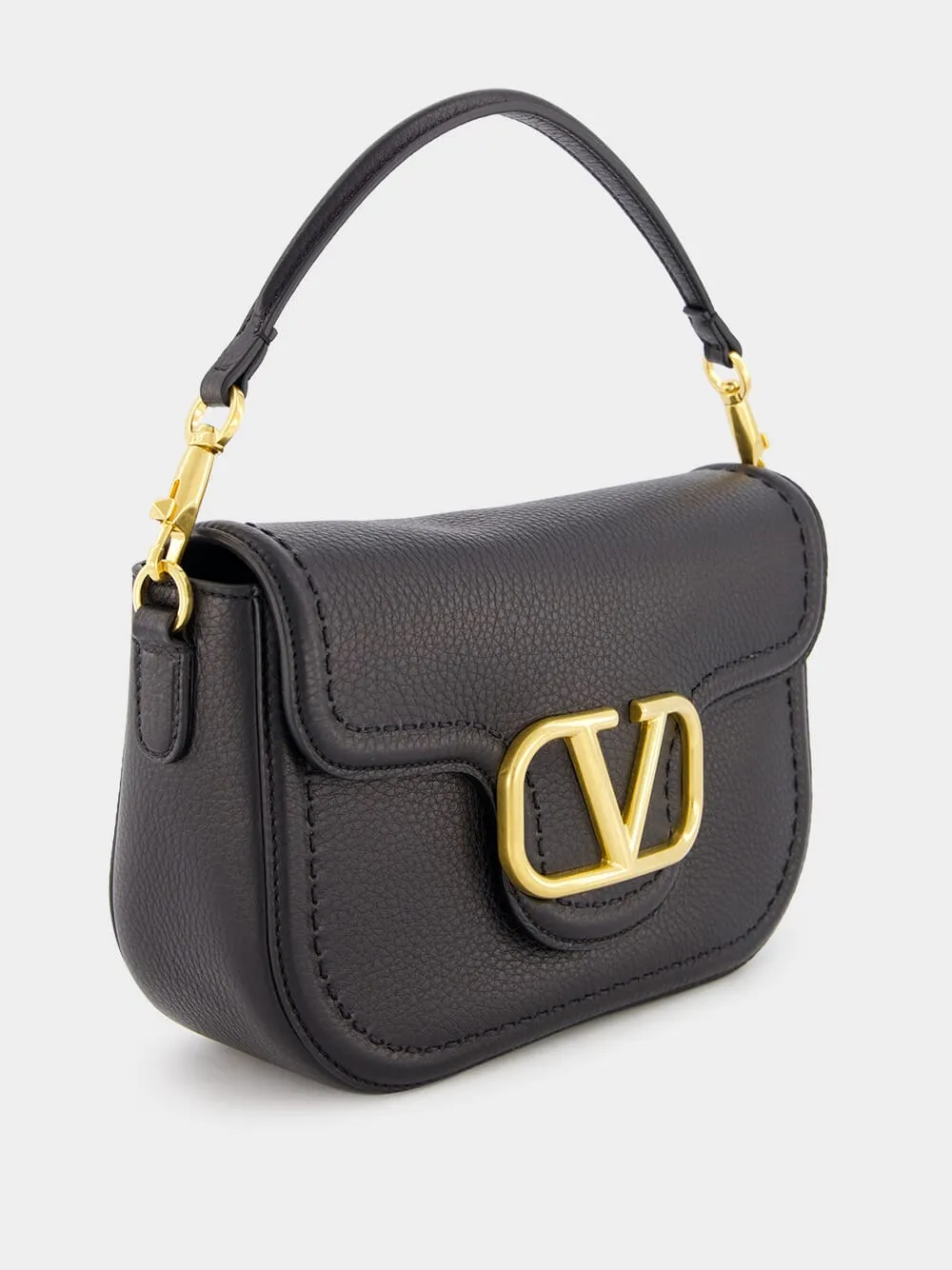 Alltime Grainy Calfskin Black Shoulder Bag