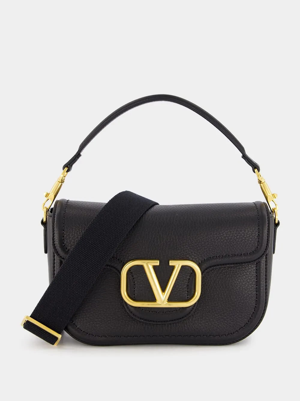 Alltime Grainy Calfskin Black Shoulder Bag