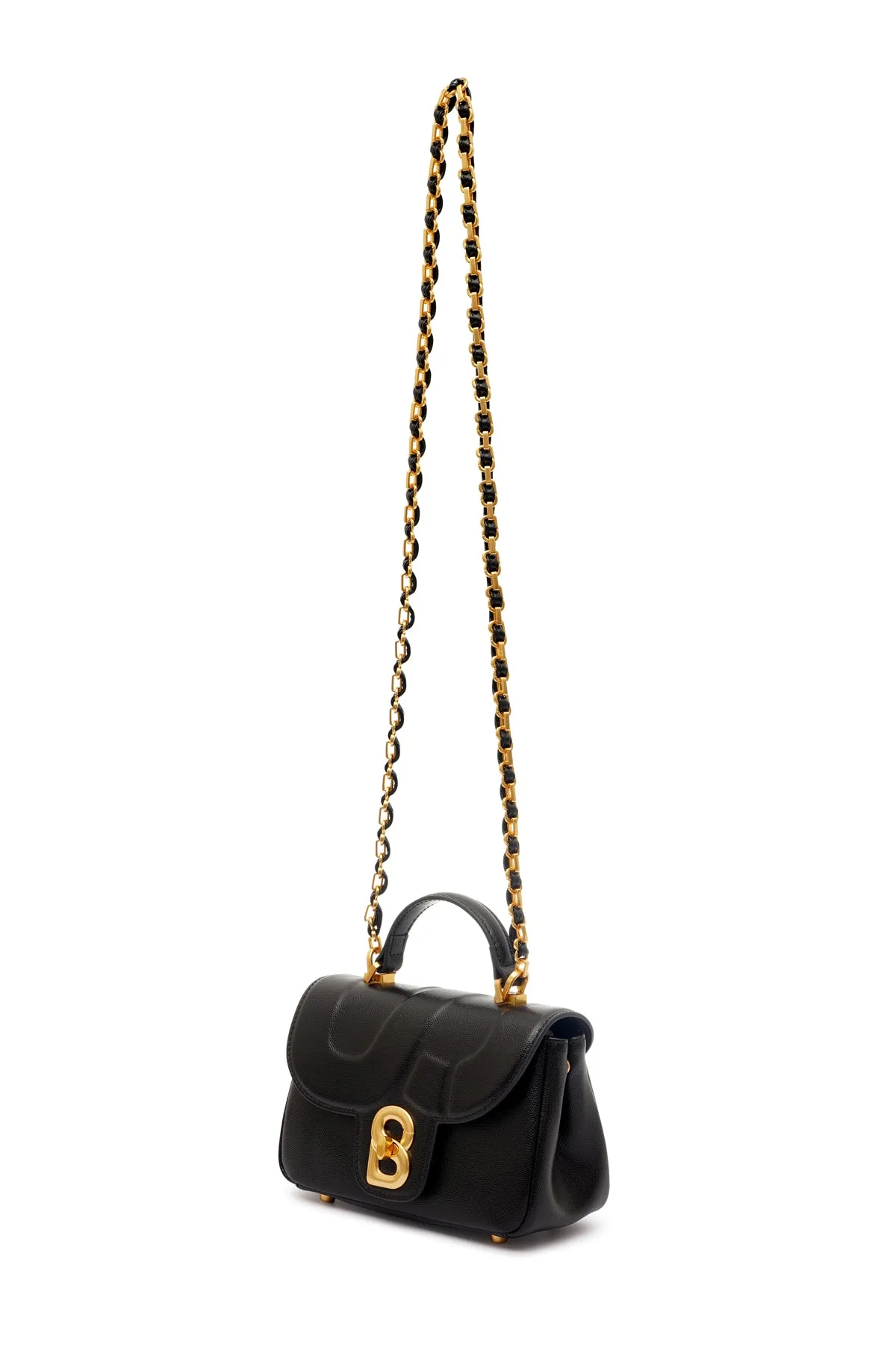 Alma Leather Flap Bag Small - Black