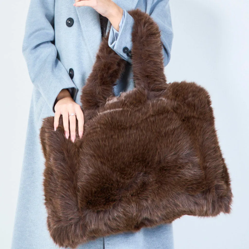 Assorted faux fur handbags wholesale