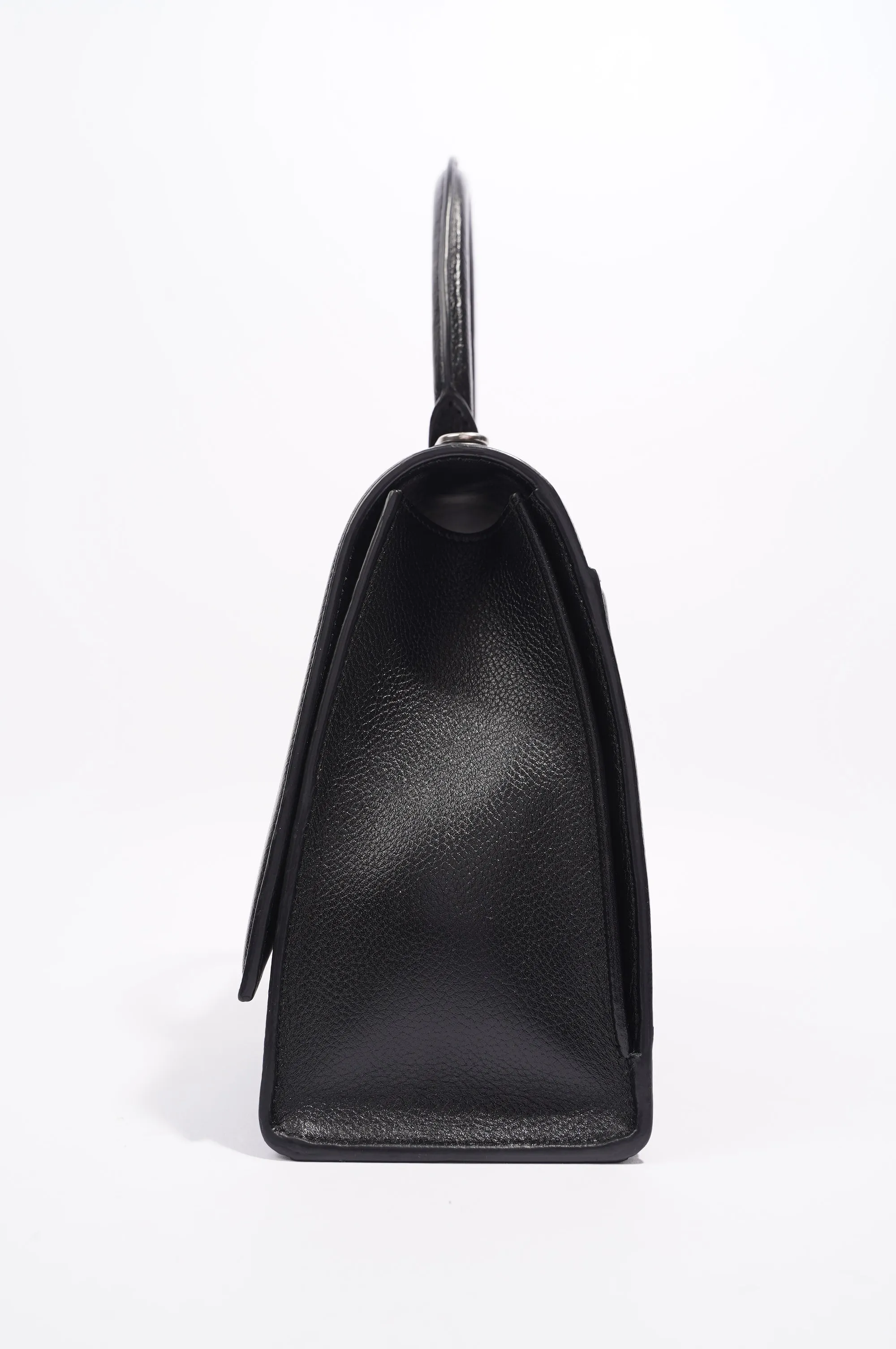 Balenciaga Womens Hourglass Black Leather Medium