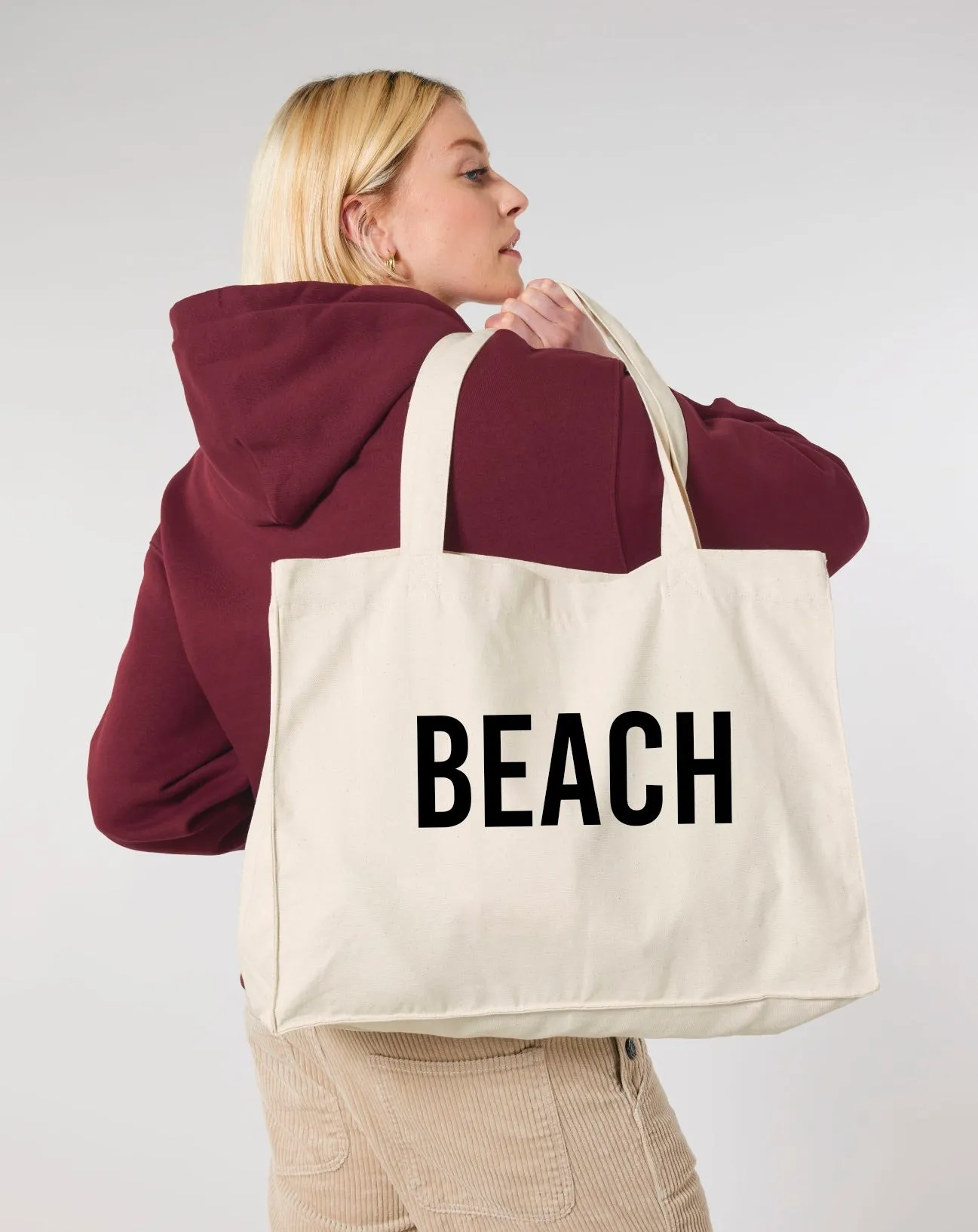 BEACH Bold Large Neutral Beach Bag