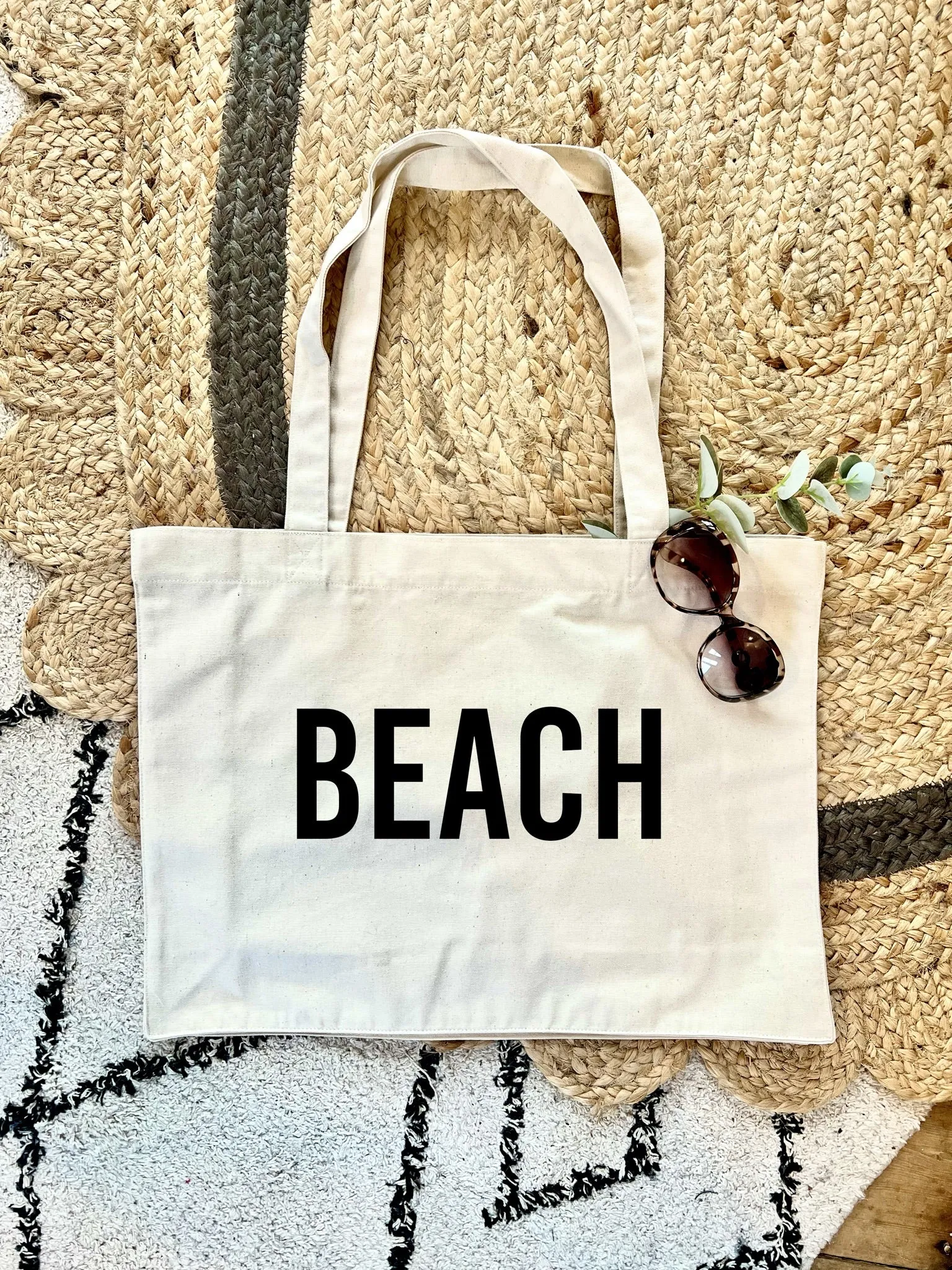 BEACH Bold Large Neutral Beach Bag