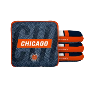 Chicago Football Gameday Stripes Synergy Edge Cornhole Bags