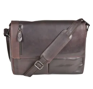 Cotehele Prestige Brown Leather Messenger Bag