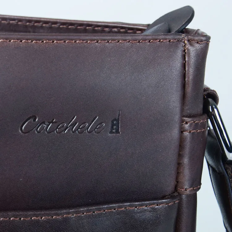 Cotehele Prestige Brown Leather Messenger Bag