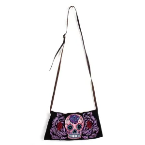 Culturas Sugar Skull Crossbody Embroidered Bag - Thailand