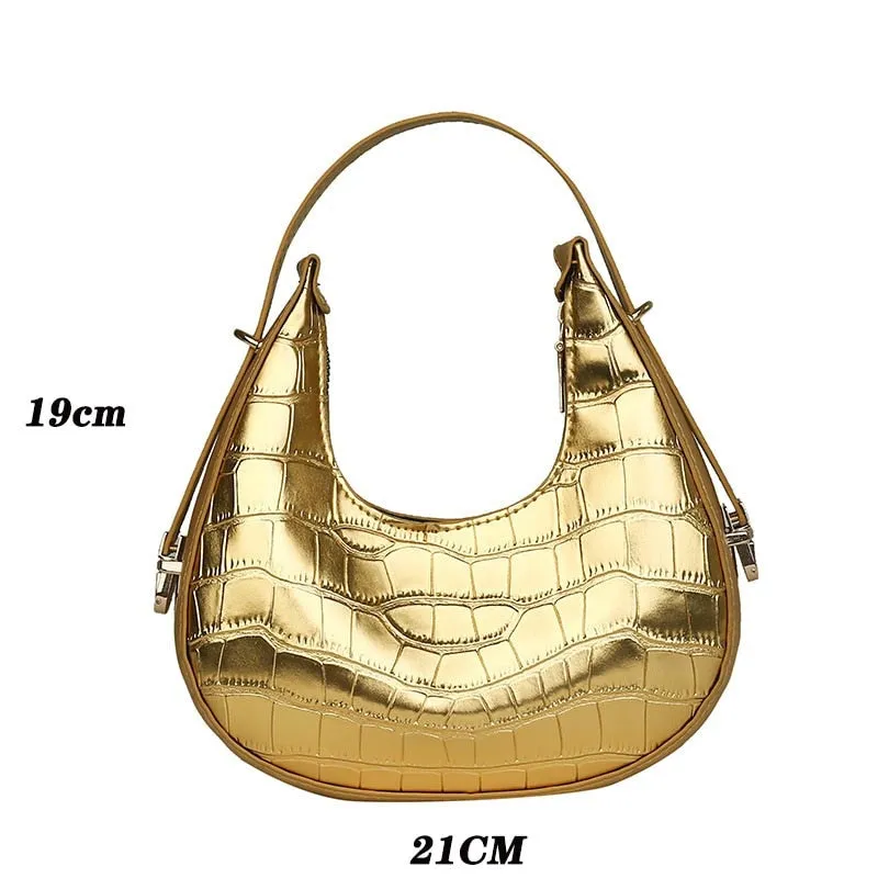 Darianrojas PU Leather Women Luxury Designer Handbag Purses Fashion Vintage  Double Zipper Half Moon Crescent Hobos Shoulder Bags