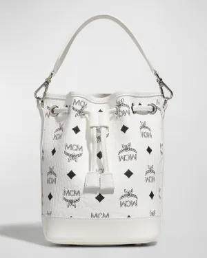 Dessau Visetos Mini Bucket Bag with MCM Drawstring