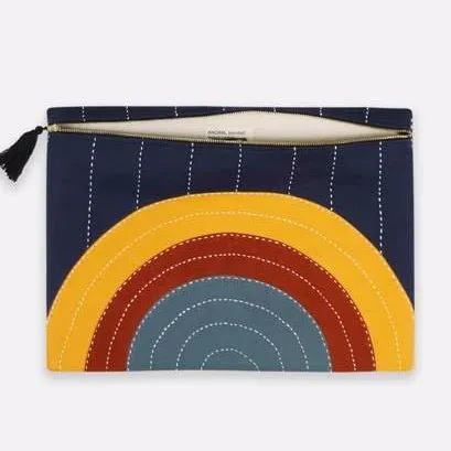 Eclipse Oversize Pouch Clutch in Rainbow