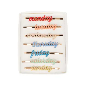 Enamel Week Day Hair Slides (x 7)