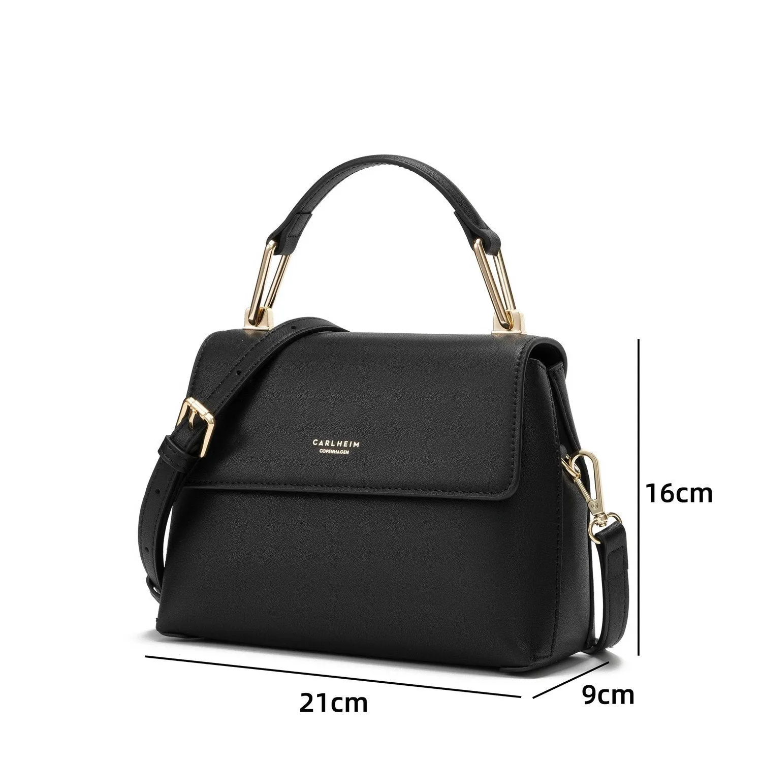 Grace Genuine Leather Handbag (Black)