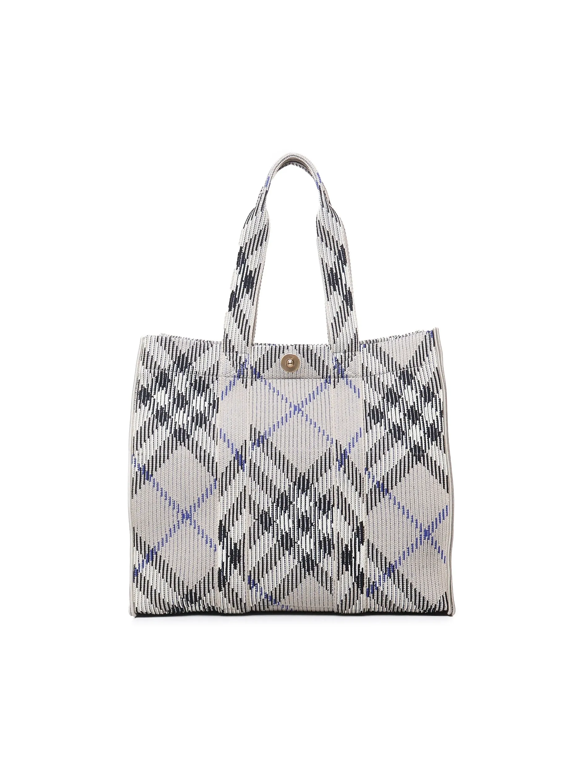 Grey Vintage Check Tote Bag