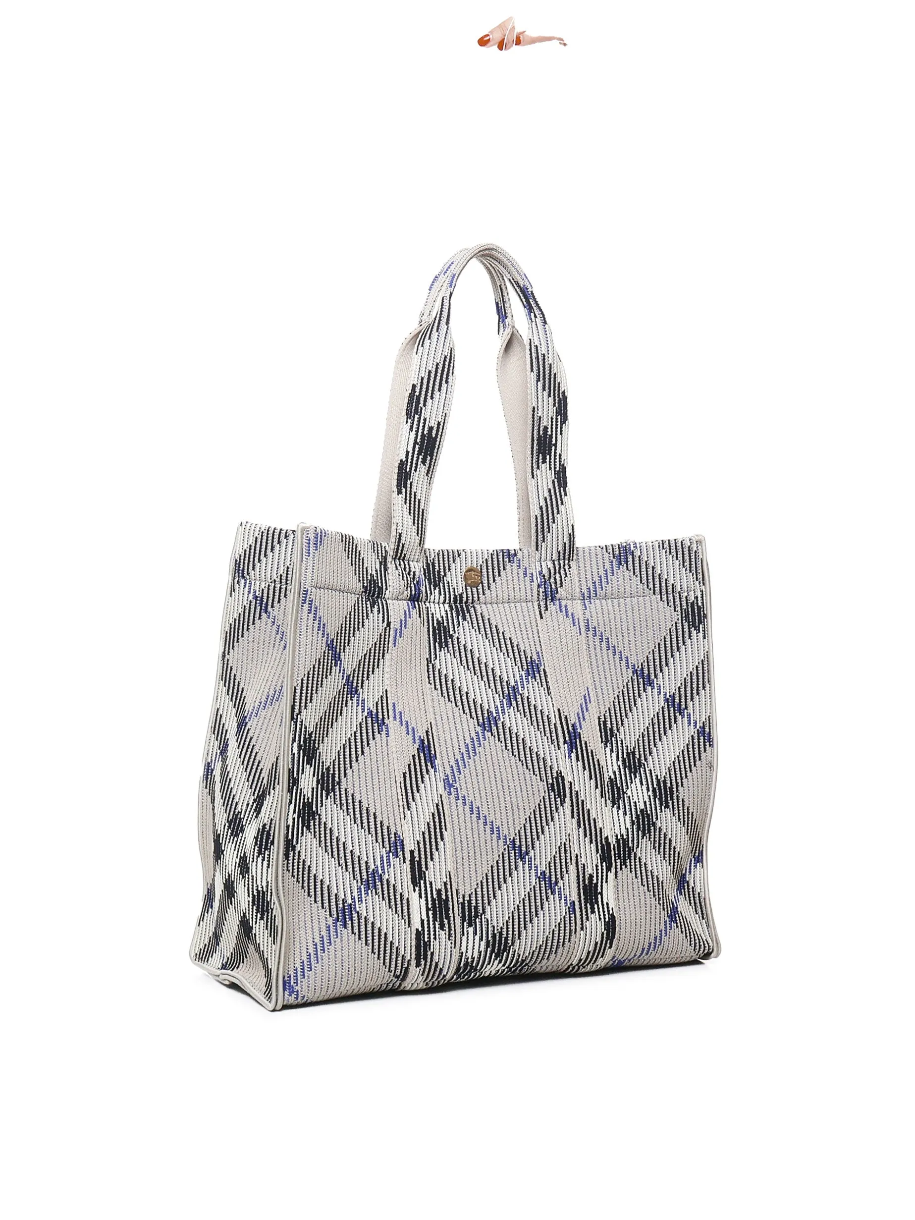 Grey Vintage Check Tote Bag