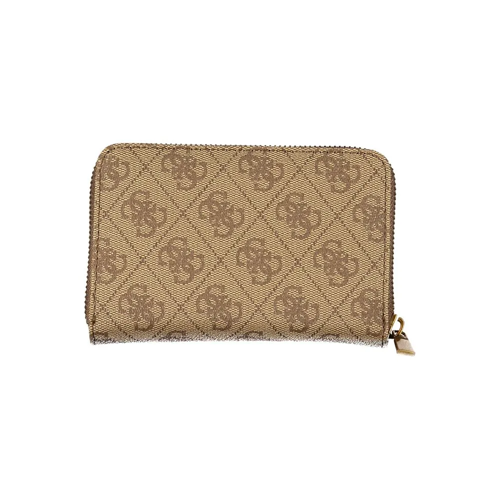 Guess Jeans Elegant Beige Multi-Compartment Wallet