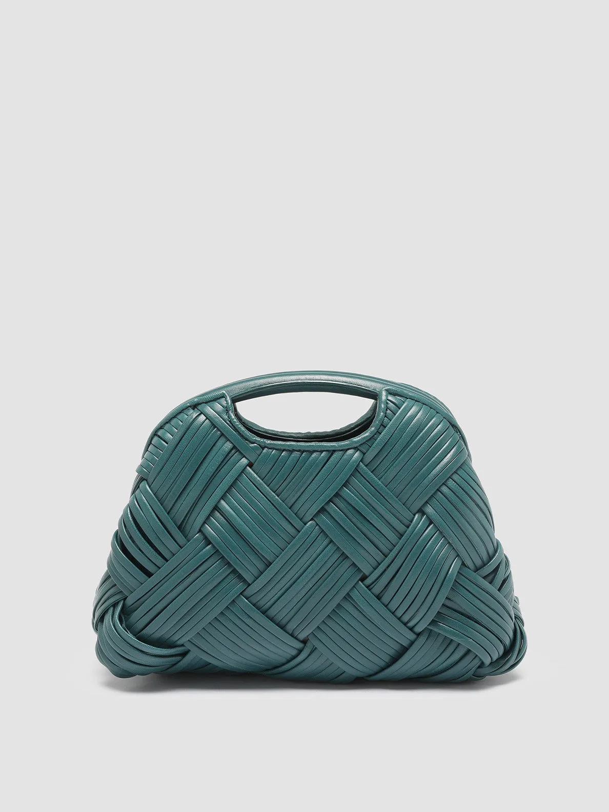 HELEN 12 - Green Leather Clutch Bag