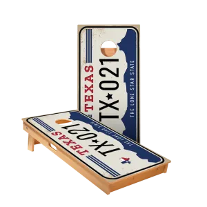 Home State License Plate Texas Star Cornhole Boards