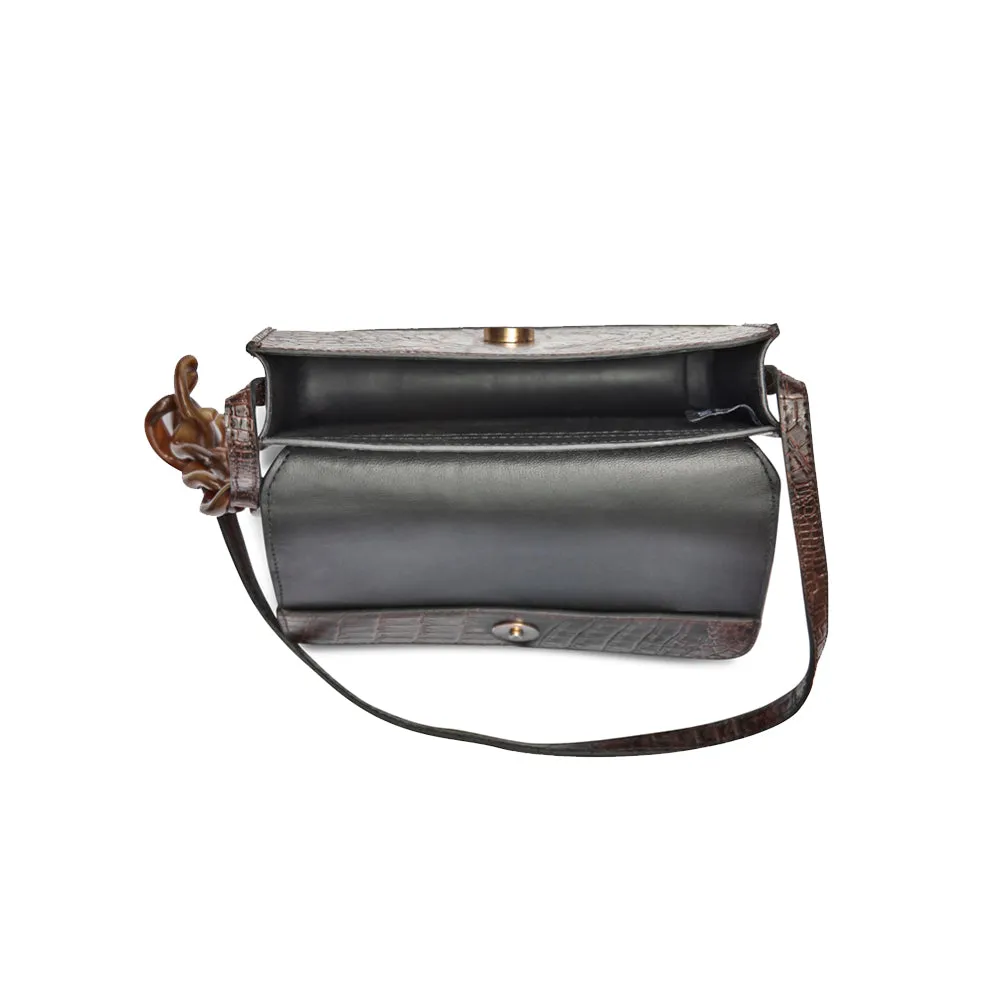 IMARS Stylish Crossbody Rustic Brown For Women & Girls (Baguette) Made With Faux Leather