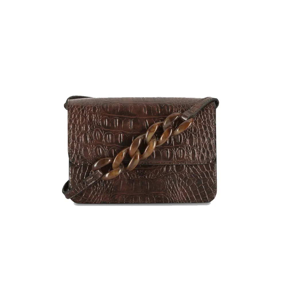 IMARS Stylish Crossbody Rustic Brown For Women & Girls (Baguette) Made With Faux Leather