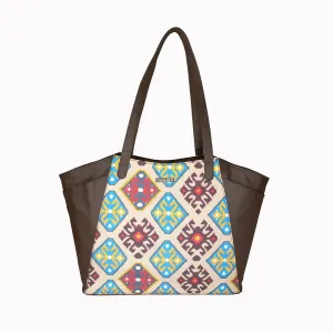 IMARS Stylish Handbag Blue Yellow For Women & Girls (Tote Bag) Made With Faux Leather