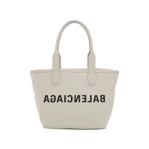 Jumbo Canvas Tote Bag in Natural/Black