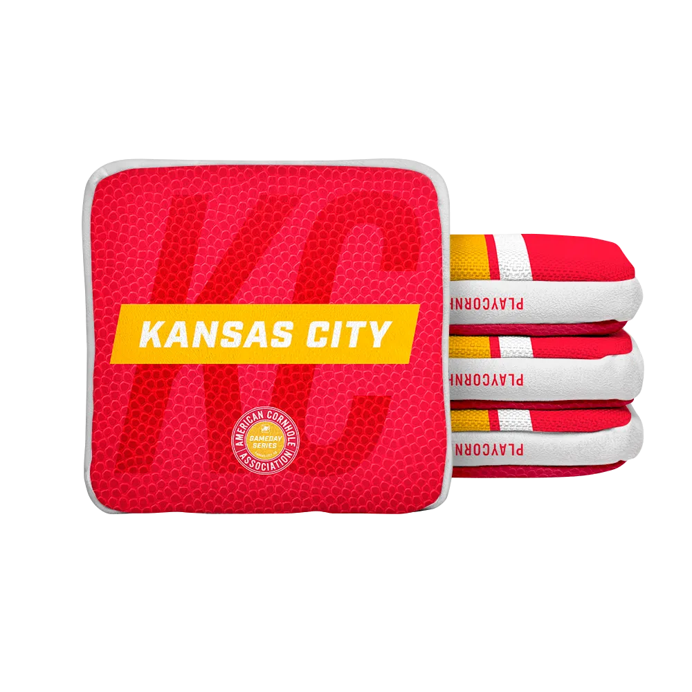 Kansas City Football Gameday Stripes Synergy Edge Cornhole Bags