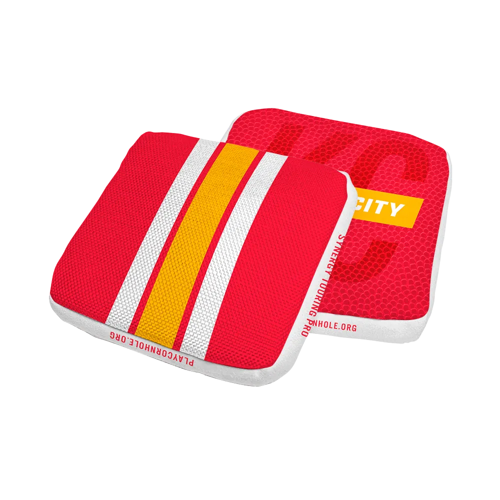 Kansas City Football Gameday Stripes Synergy Edge Cornhole Bags