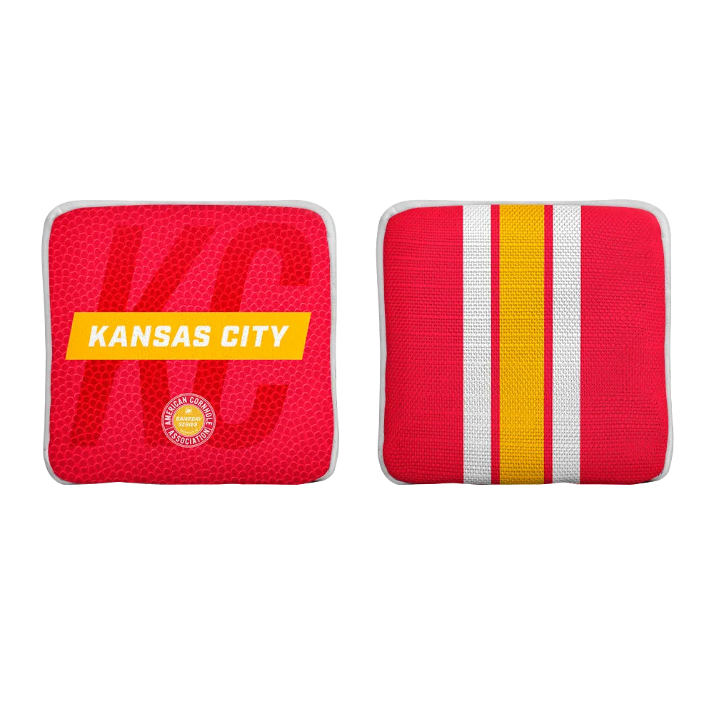 Kansas City Football Gameday Stripes Synergy Edge Cornhole Bags