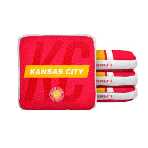 Kansas City Football Gameday Stripes Synergy Edge Cornhole Bags