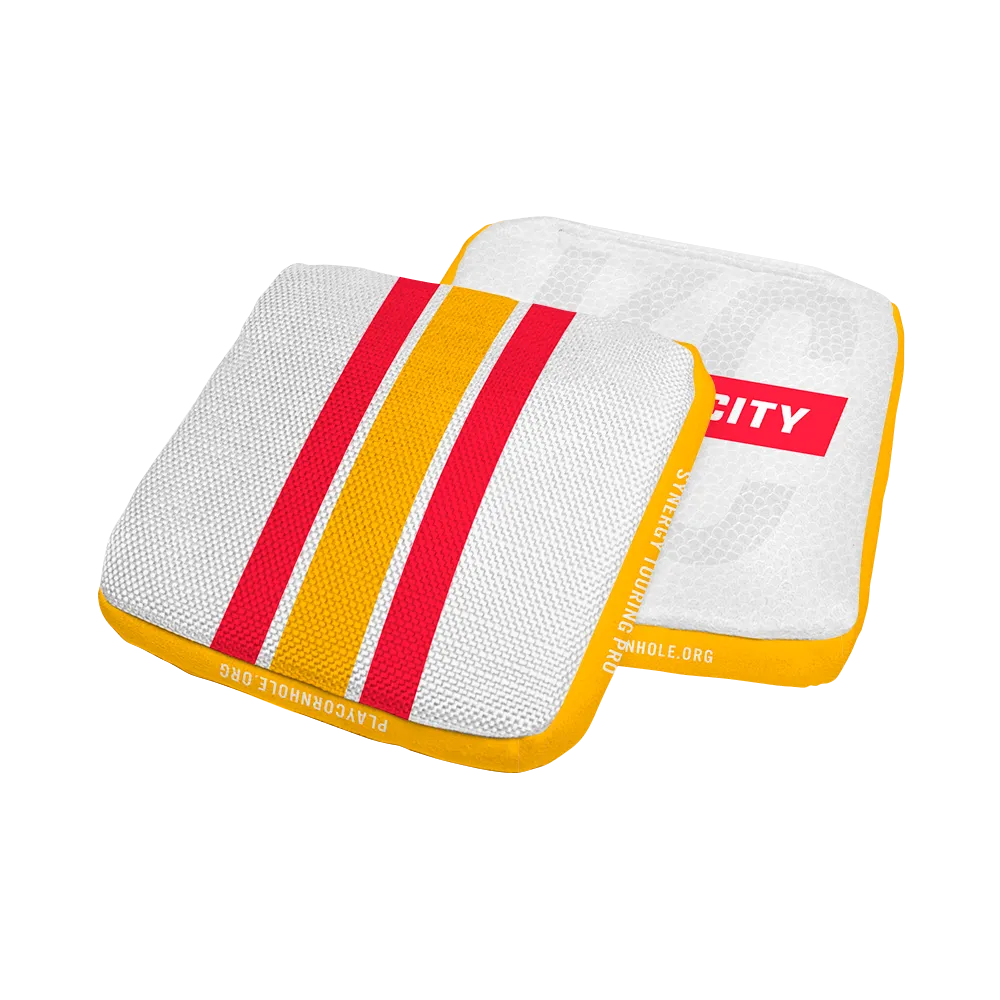 Kansas City Football Gameday Stripes Synergy Edge Cornhole Bags