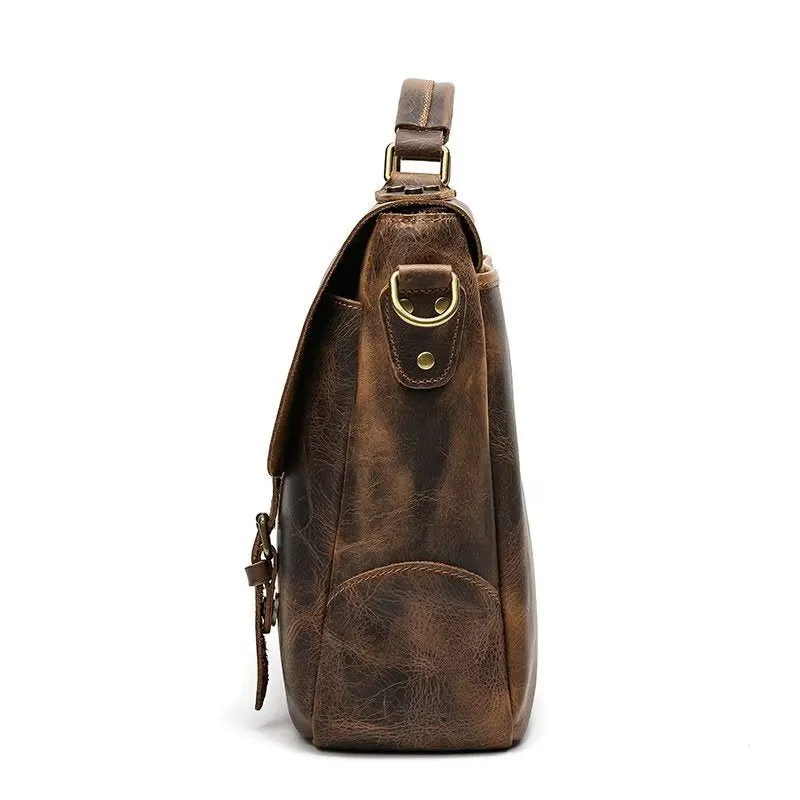 Lux Crazy Horse Leather Men's Shoulder Bag