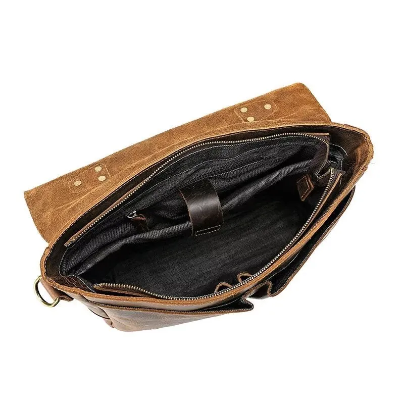 Lux Crazy Horse Leather Men's Shoulder Bag