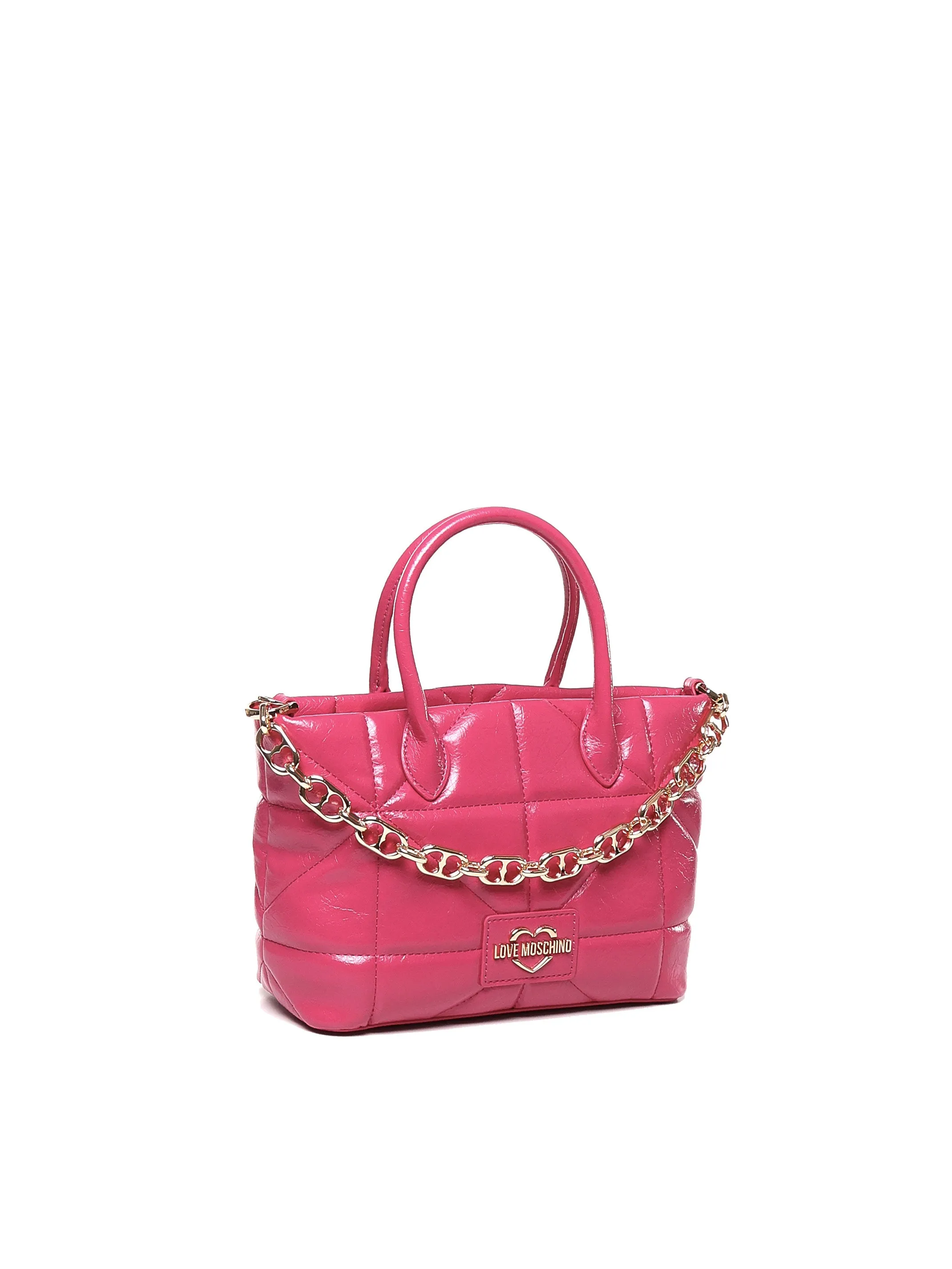 Magenta Shiny Quilted Handbag