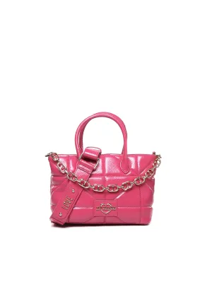 Magenta Shiny Quilted Handbag