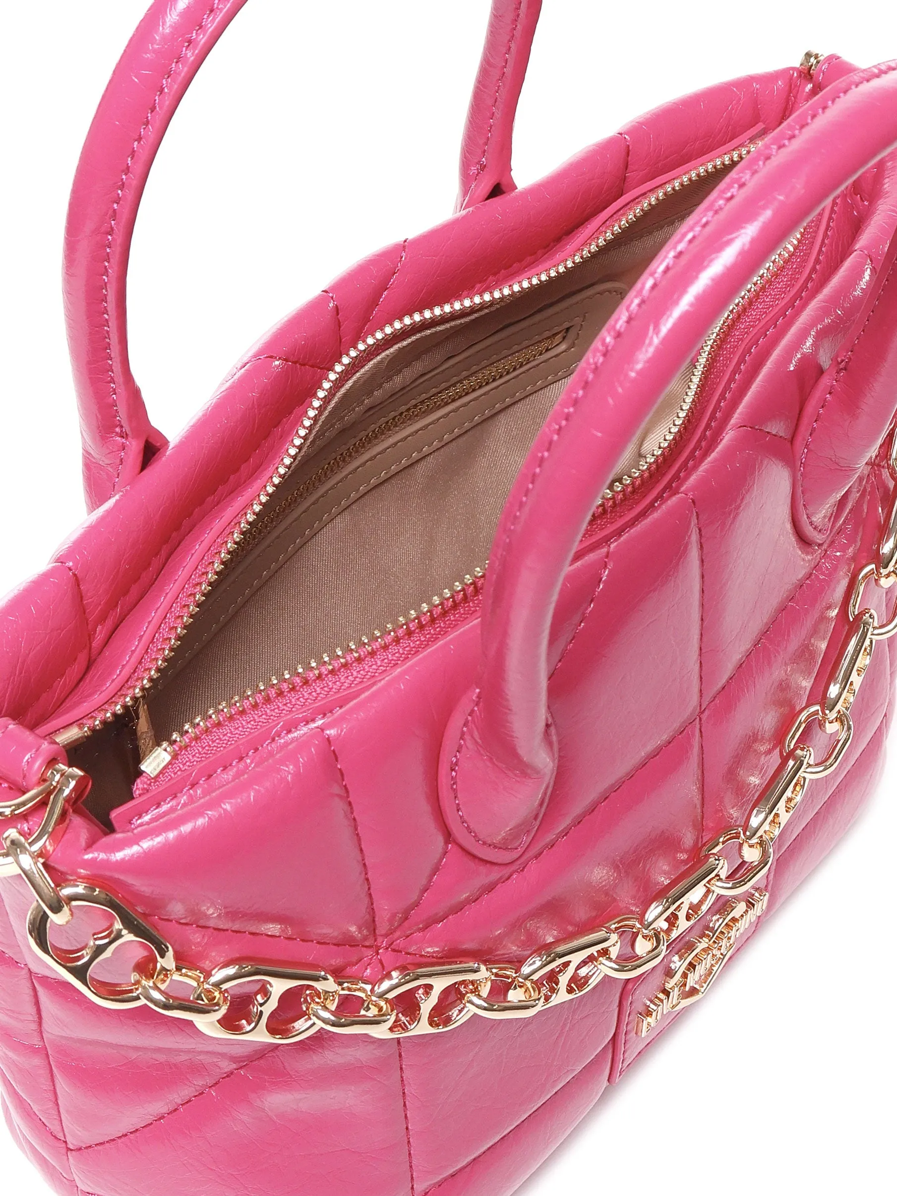 Magenta Shiny Quilted Handbag