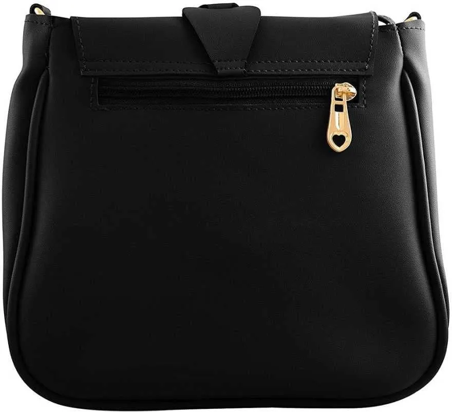 marcG Faux Leather Stylish Shoulder Side Sling Bag for Women(Multi color) (Black)