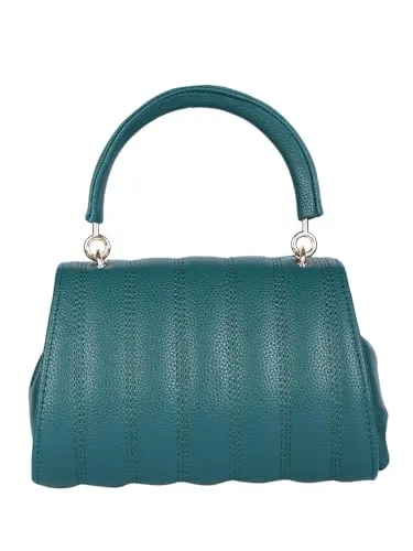 MINI WESST Green Casual Synthetic Leather Solid Handheld Bag (Green_MWHB302GR)