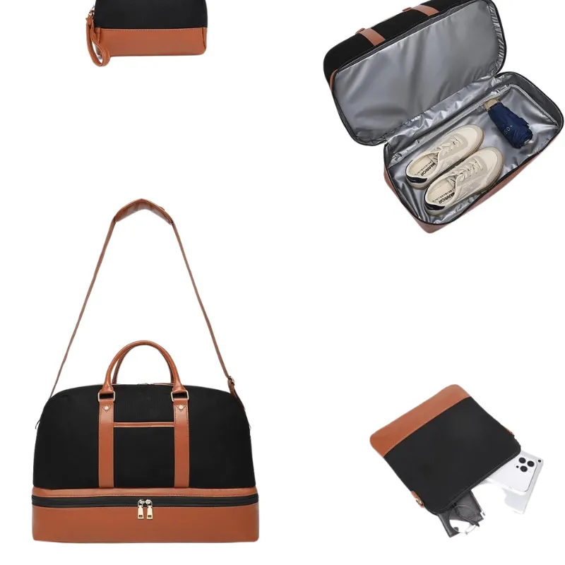 Modern Travel Duffel Bag With Matching Pouch