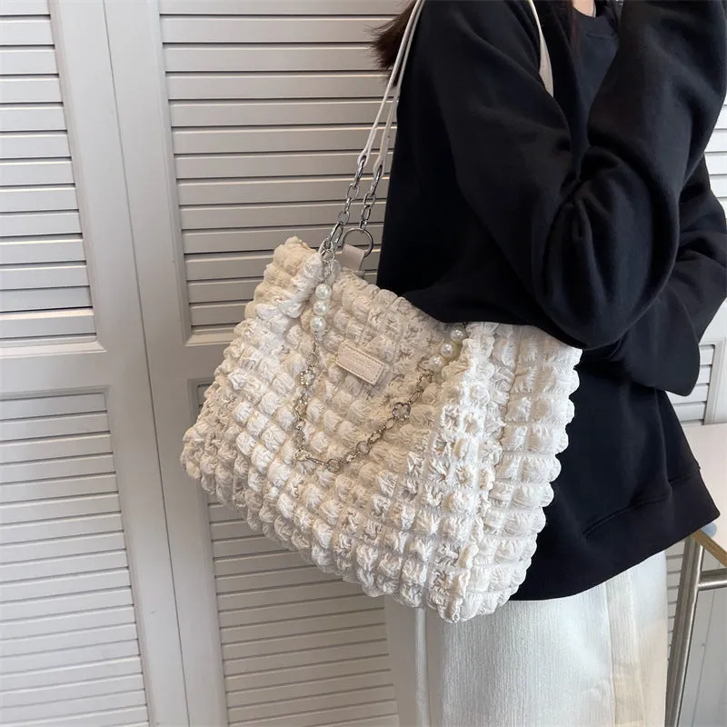 Pleated Bubble Tote Shoulder Bags