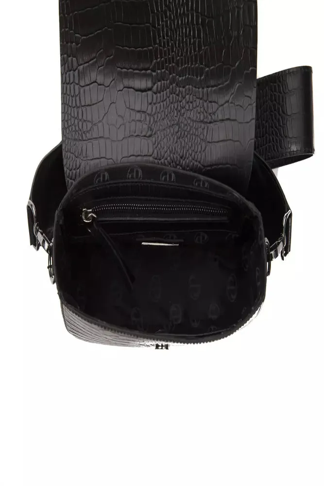 Pompei Donatella Black Leather Women Crossbody