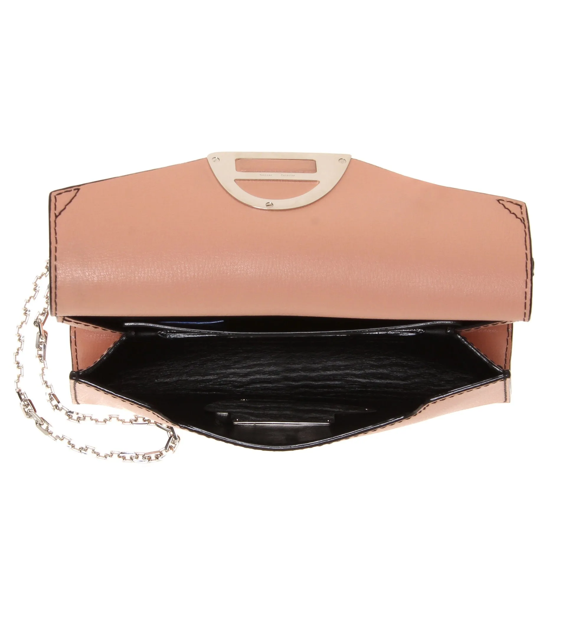 PS Small Curl Chain Clutch Grain/Suede, Blush