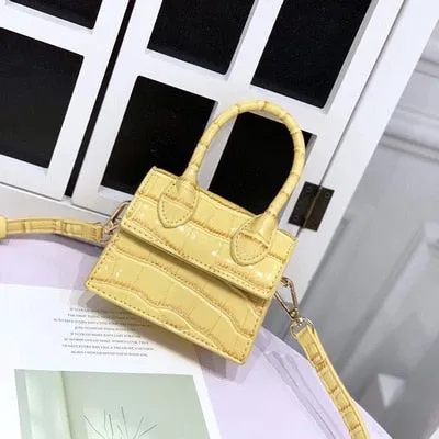 Purpdrank - Mini Small Square bag Fashion New Quality PU Leather Women's Handbag Crocodile pattern Chain Shoulder Messenger Bags